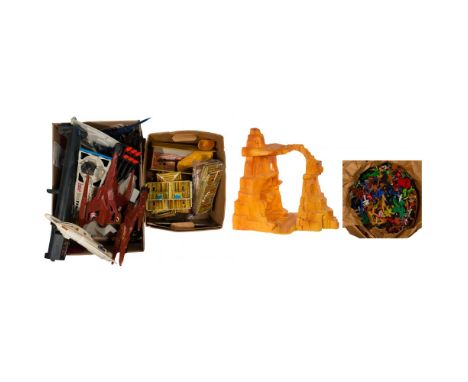 Toy Assortment  Approximately (200) items including multiple Buck Rogers space vehicles, western-style tin fort play set and 