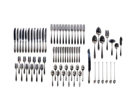 Alvin Sterling Silver 'Southern Charm' Flatware Service  (55) pieces including (12) dinner knives, (12) butter spreaders, mas
