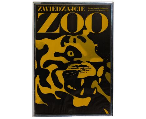Waldemar Swierzy (Polish, 1931-2013) 'Zwiedzajcie Zoo' Poster  Undated, printed signature lower left, depicting the face of a