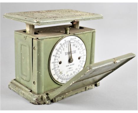 A Vintage Set of Belmont Scales with Hinged Mirrored Front Door, 23.5cms Wide 