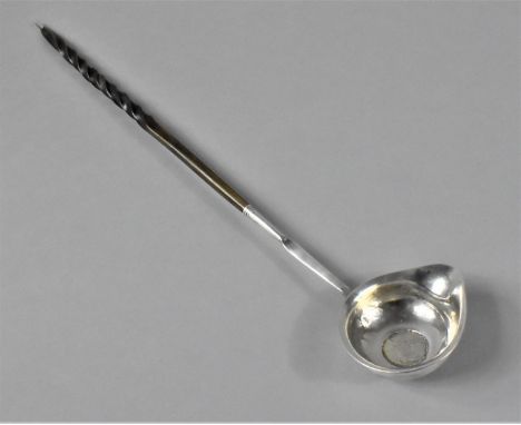 A Rare Georgian Silver Toddy Ladle, With Baleen Twist Handled by Peter and John Bateman, With George III Silver Coin for 1787