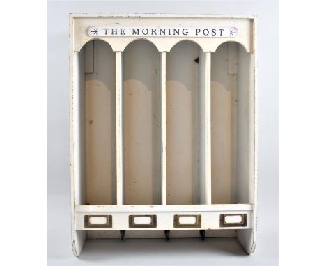 A Reproduction Vintage Style&nbsp;White Painted Four Section Letter or Newspaper Box, 45cms Wide and 60cms High
