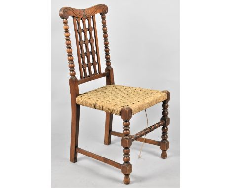 A Late Victorian/Edwardian Side Chair with Bobbin Supports and Pierced Splat 