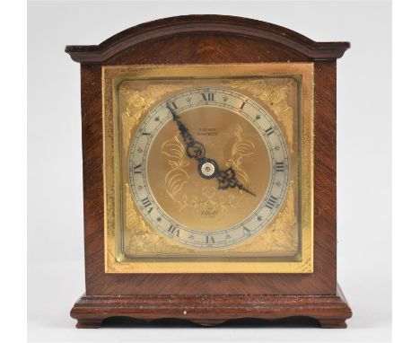 A Mid 20th Century Elliot Mantel Clock with Gilt Dial and Slivered Chapter Ring, Working Order, 15.5cms High 