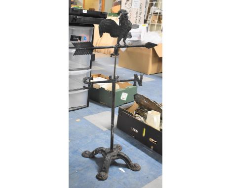 A Part Cast Iron Weather Vane on Quadrant Stand, 89cms High 