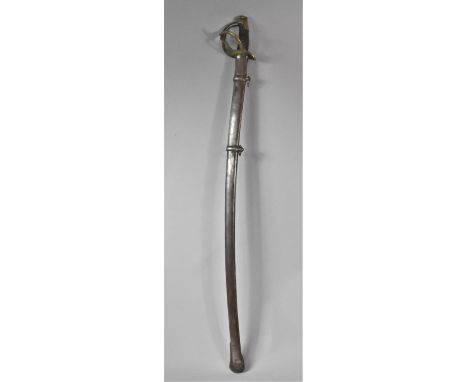An American Civil War, Or Indian Wars, 1860 Pattern Cavalry Sabre, with Metal Scabbard and Wired Handle, Brass Guard, 107cms 
