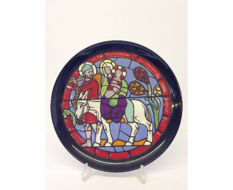 A Poole Pottery Cathedral plate: The Flight into Egypt, designed by Tony Morris in a Limited Edition, 710/1000, inspired by a