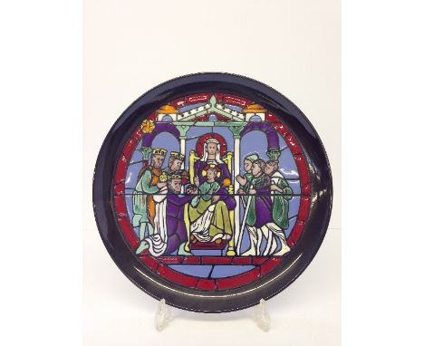 A Poole Pottery Cathedral plate: The Adoration, designed by Tony Morris in a Limited Edition and inspired by the 13th Century
