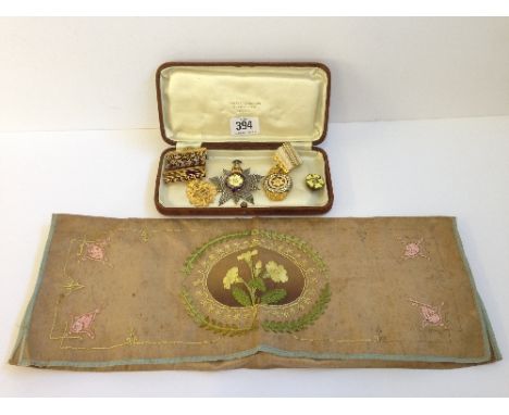 A Primrose League enamel and silver metal star badge (minor fault) together with two other Primrose League badges and another