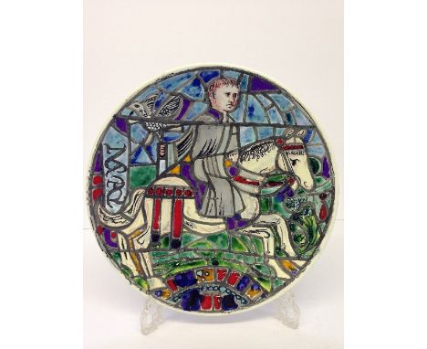 A Poole Pottery Trial dish, attributed to Tony Morris, originally sold at the Christies Poole Pottery Archive Sale 2004, part
