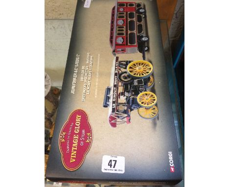 A Corgi replica model of a traction engine and carriage from the Vintage Glory of Steam series in original box.