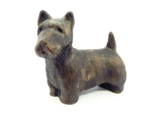 A Poole Pottery stoneware model of a Scottish Terrier after a design by Bert Baggeley produced in the 1980's by Nicky Massere