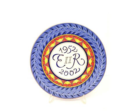 A Poole Pottery Limited Edition charger made to commemorate the Golden Jubilee of Queen Elizabeth II in a Limited Edition, 24
