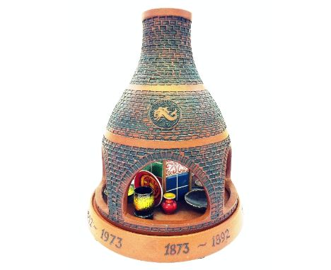 A Poole Pottery table lamp base modelled as a Pottery Kiln, made to commemorate the Centenary of Poole Pottery in 1973, inscr