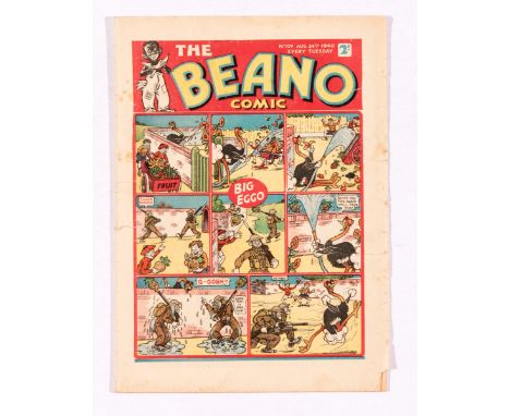 Beano comic 109 (1940). Propaganda war issue. U-Boat sinks Pansy Potter's model ship. Rotters! Bright cover with some overhan