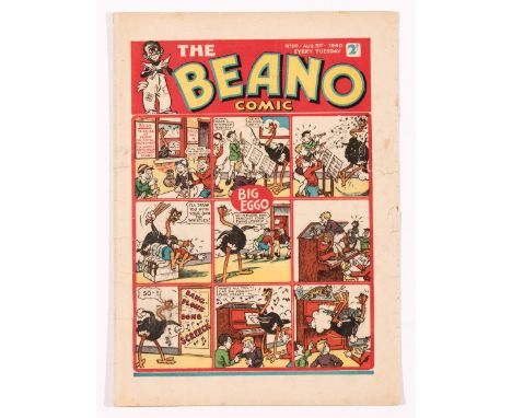 Beano 110 (1940). Propaganda war issue. Lord Snooty tricks Mussolini into handing over Italian ice-cream recipe. Bright cover