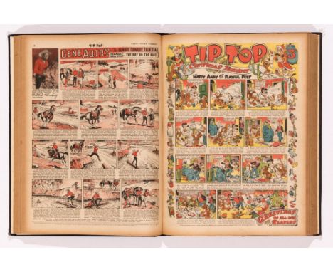 Tip Top (1945-1947) 440-517. Three complete years in bound volume. Starring Gene Autry, Invisible Tommy and Tilly of the Tuck