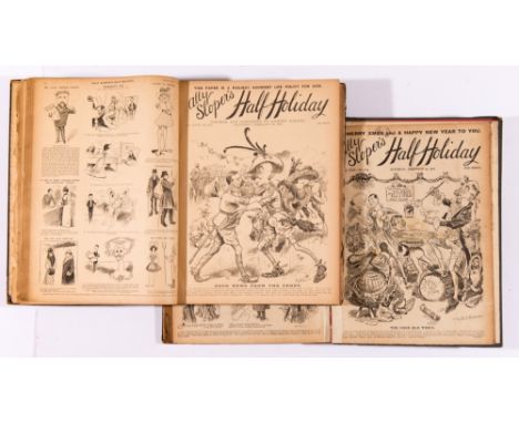 Ally Sloper's Half Holiday. Vols 18, 22 and 23 (1901, 1905, 1906). Several 1901 issues with Boer War satire and Sloper's fabl