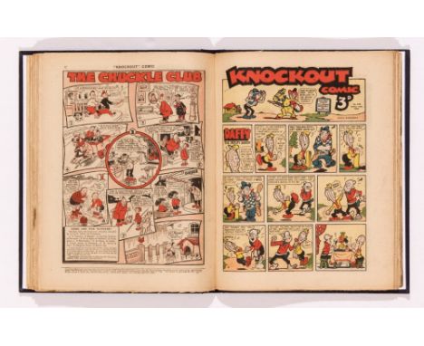 Knockout (Jan-Jun 1948) 462-487. In half-year bound volume. Cream/light tan pages. Nos 486, 487 spill discoloured page margin