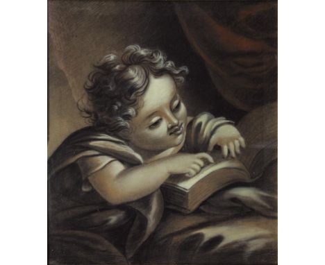 BRITISH SCHOOL - PORTRAIT OF A YOUNG WOMAN; A CHILD READING A BOOK, A PAIR, PASTEL, 52CM X 41CM IN GOOD QUALITY 19TH CENTURY 