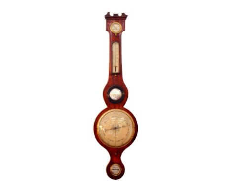 A VICTORIAN ROSEWOOD BAROMETER, 94CM H