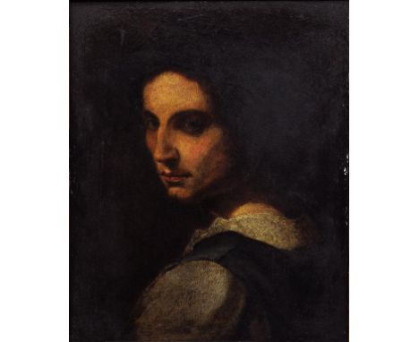AFTER ANDREA del SARTO - PORTRAIT OF A YOUNG MAN, OIL ON BOARD, 29CM X 23.5CM