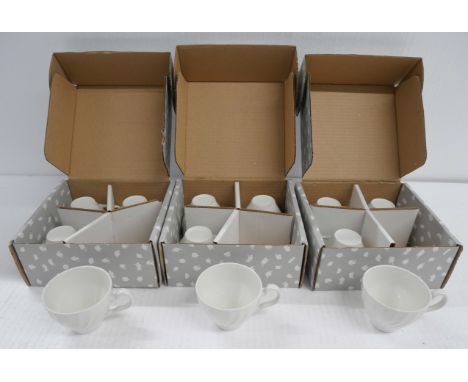 Two boxes of Johnson Bros. Regency white swirl part dinner service comprising five fruit/salad serving bowls, four oval/open 