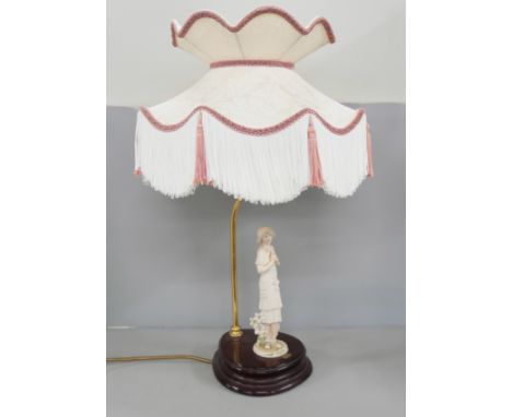A Florence Guiseppe Armani figural table lamp with shade 