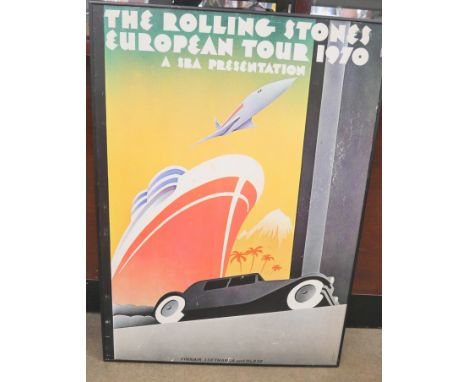 An original Rolling Stones 1970 European Tour poster, designed by John Pasche