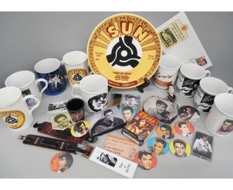 Elvis Presley, Limited Edition plates, mugs, badges, playing cards, purse, etc. **PLEASE NOTE THIS LOT IS NOT ELIGIBLE FOR IN