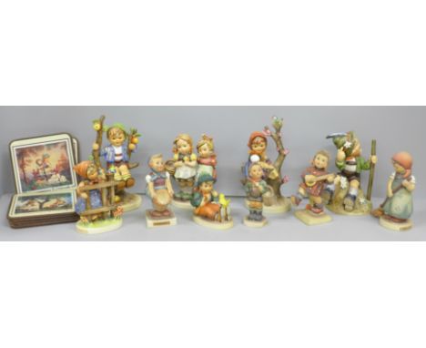 A collection of ten Goebel figures to include singing lesson, daddy's girls, apple tree boy, little helper and signs of sprin