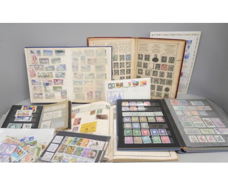 Stamps; a box of mixed stamps to include albums and first day covers, etc.