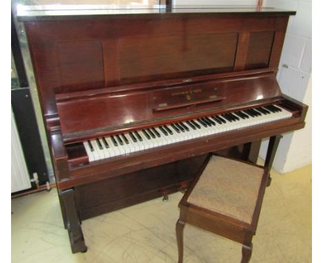 Steinway (c1921) A Vertegrand upright piano in a mahogany case; together with a stool. AMENDMENT Is a Model K.