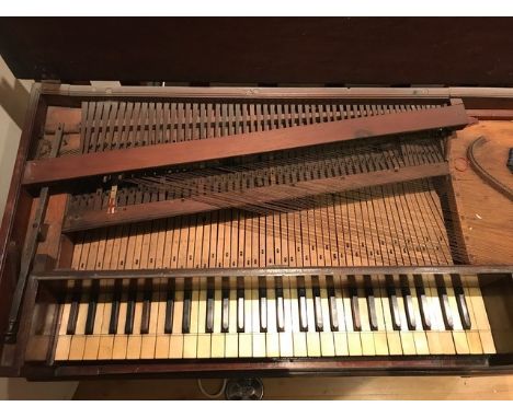 Longman & Broderip (c1780’s) A square piano in a mahogany case on a tray base with a 4 ½ octave compass. The fascia bearing t
