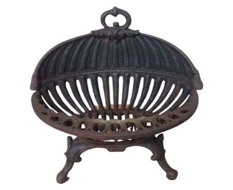 A cast iron fire grate.