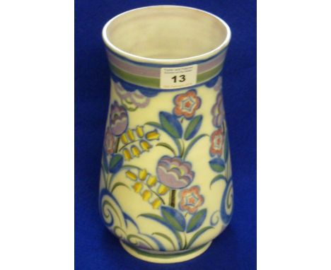 A large Poole Pottery Vase in typical floral pattern marked Carter Stabler and Adams, Poole, England and painters mark for Ma