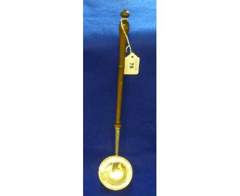 A rare Britannia Standard George I silver Brandy Ladle with original fruitwood handle, hallmarked London 1722, makers mark in