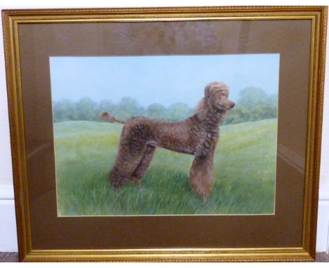 Joan Fielden, (originally Cheshire, now resident in Shropshire), a large gilt framed and glazed animal Portrait Study of a la