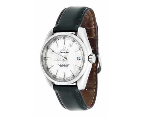 Omega Seamaster co axial, Chronometer, Automatik, weißes Zifferblatt mit silberf. Keilindizies und Zeiger, gewölbtes Safirgla