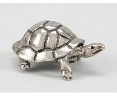 Miniatur-Schildkröte, 2. H. 20. Jh., Sterlingsilber 925/000, L. 6 cm, ca. 53 gMiniature turtle, 2nd h. 20th c., sterling silv