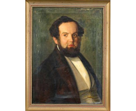 Bildnismaler des Biedermeier 1. H. 19. Jh., Paar Portraits, Öl auf Lwd., usign., besch. u. retusch., rest.-bed., 50 x 37 cm, 