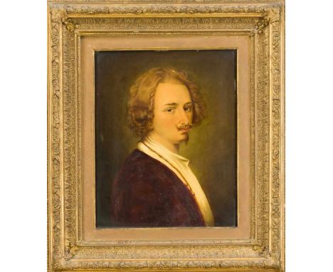 Anthonius van Dyck (1599-1641), nach, Selbstportrait van Dycks als junger Mann, Kopie eines englischen Malers um 1900, Öl auf
