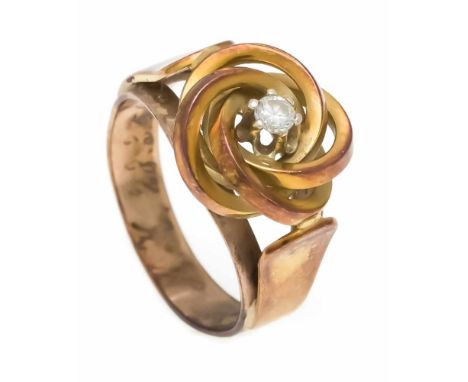 Brillant-Ring GG 333/000 mit einem Brillanten 0,08 ct W/VS, RG 57, 7,4 gDiamond ring GG 333/000 with a diamond 0.08 ct W / VS