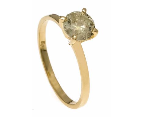 Brillant-Ring GG 585/000 mit einem Brillanten 0,70 ct get./PI, RG 53, 1,7 gDiamond ring, gold ring 585/000 with a diamond 0.7