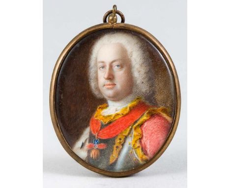 Wiener Miniaturmaler des 18. Jh., ovales Bildnis des Kaisers (HRR) Kaiser Franz I. Stephan, Herzog von Lothringen, Großherzog