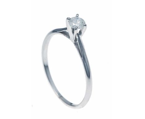 Brillant-Ring WG 585/000 mit Brillanten 0,19 ct l.get.W/PI, RG 51, 1,0 gDiamond ring WG 585/000 with brilliant-cut diamonds 0
