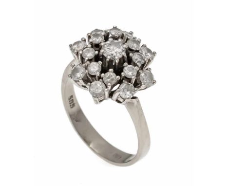 Brillant-Ring WG 585/000 mit Brillanten, zus. 1,0 ct W/SI-PI, RG 48, 3,9 gDiamond ring, WG 585/000, with brilliant-cut diamon