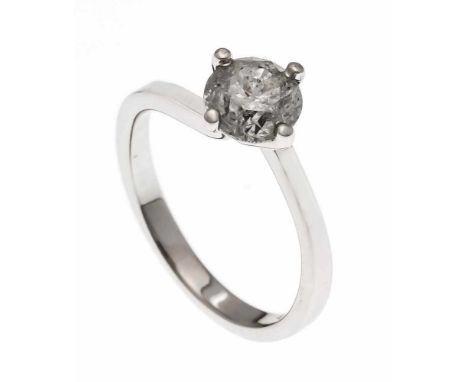 Brillant-Ring WG 585/000 mit einem Brillanten 1,40 ct get.W/PI, RG 54, 3,3 gDiamond ring WG 585/000 with a brilliant 1.40 ct 
