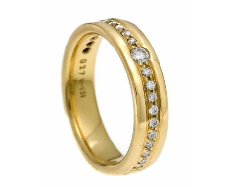 Memory-Ring GG 585/000 mit 21 Brillanten, zus.  0,27 ct W/VS, RG 54, 6,2 gMemory ring, GG 585/000 with 21 brilliant-cut diamo
