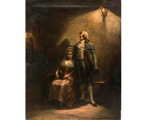 Charles Louis Kratké, (1848-1921), frz. Genre- und Historienmaler. Eingekerkerte Familie den Terror der Jakobiner fürchtend. 